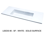 Plan vasque lavabo sur mesure : L 100 à 201 x P 40 à 51 cm, finition lisse mate, 10 couleurs au choix, Anti bactérien, résine Akrytan® teinté dans la masse, Livraison Offerte.
